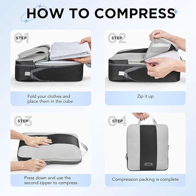 8 Set Compression Packing Cubes - Image 3