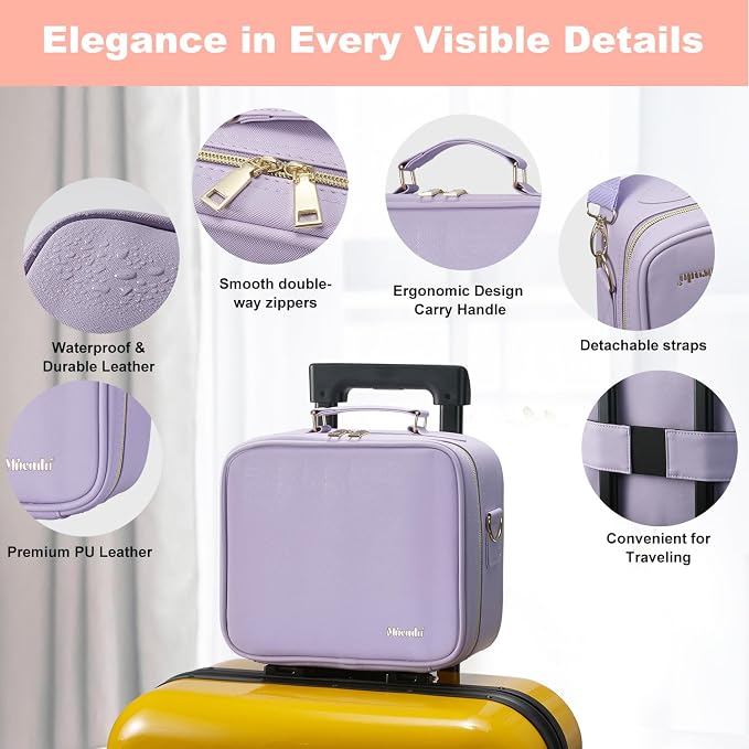 Mocado Travel Makeup Bag with LED Lighted Mirror, Travel Makeup Organizer - Image 2