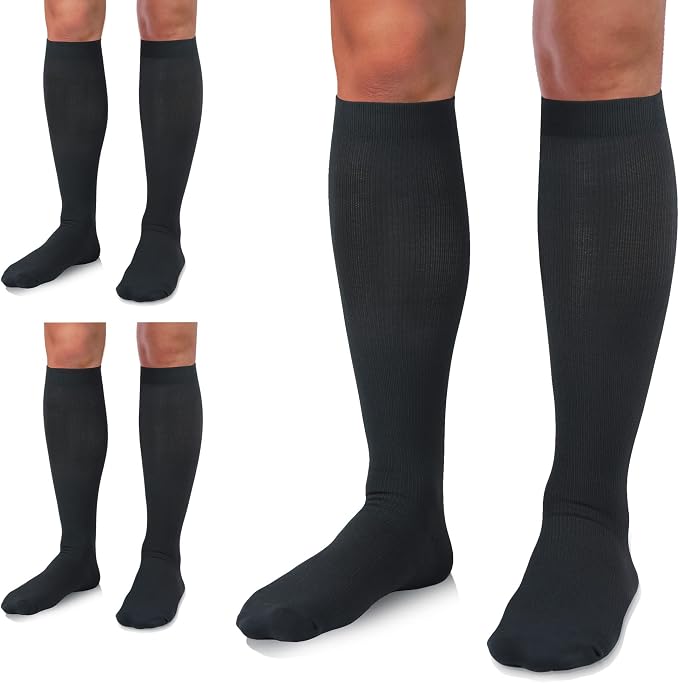 Medical Compression Socks for Women and Men 3 Pairs 20-30 mmHg Knee High by UUSOCKS