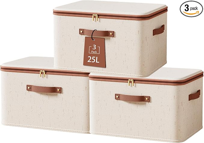 Tuza 3 Pcs Rigid Storage Bins by TidySpaceSoftlyStyled