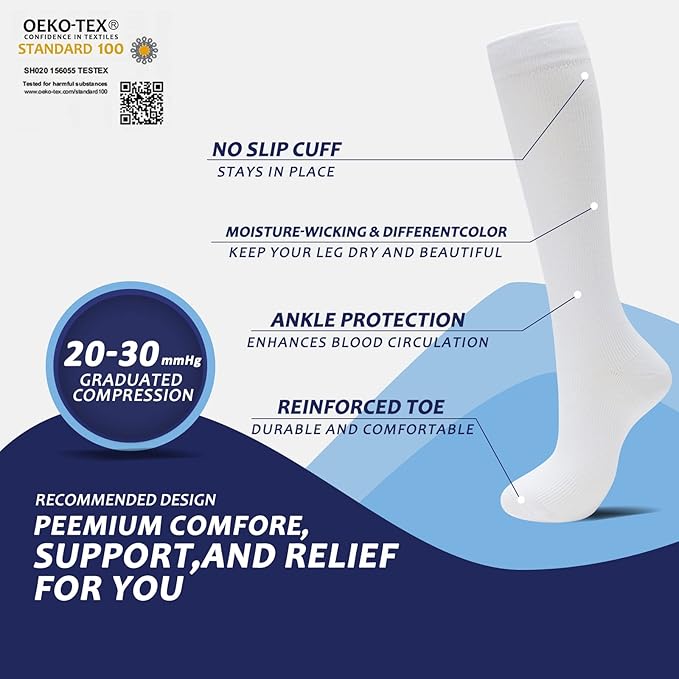 fenglaoda 8 Pairs Compression Socks - Image 3