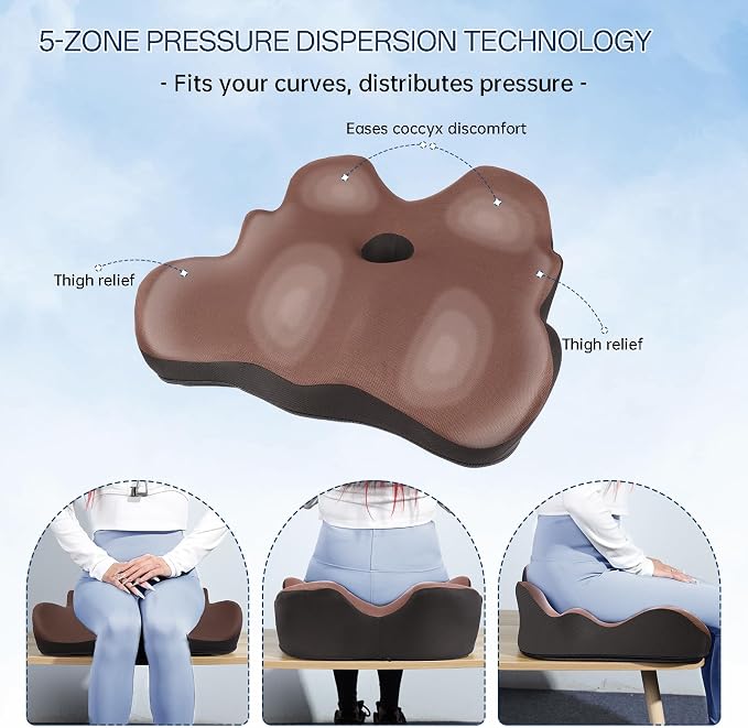 Seat Cushion, X-Large Memory Foam Office Chair Cushion, - Image 4