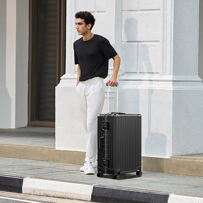 AnyZip Luggage PC+ABS Aluminum Frame Zipperless Checked Luggage Hard Shell - Image 8