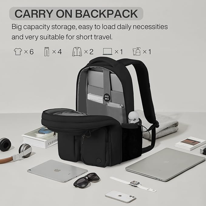 mixi Large Capacity Travel Laptop Backpack, Lightweight Durable College Bookbag - Image 2