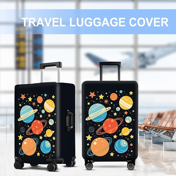 Planet Luggage Cover Washable Suitcase Protector Anti-Scratch, Stretchable Fit - Image 5