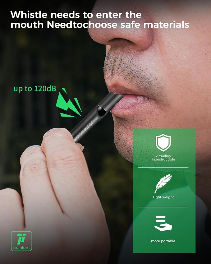 Titanium Emergency Whistle, Survival Safety Whistles - Image 4
