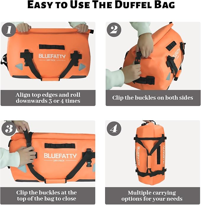 Waterproof Motorcycle Duffel Bag Roll Top Dry Duffel Bag - Image 4
