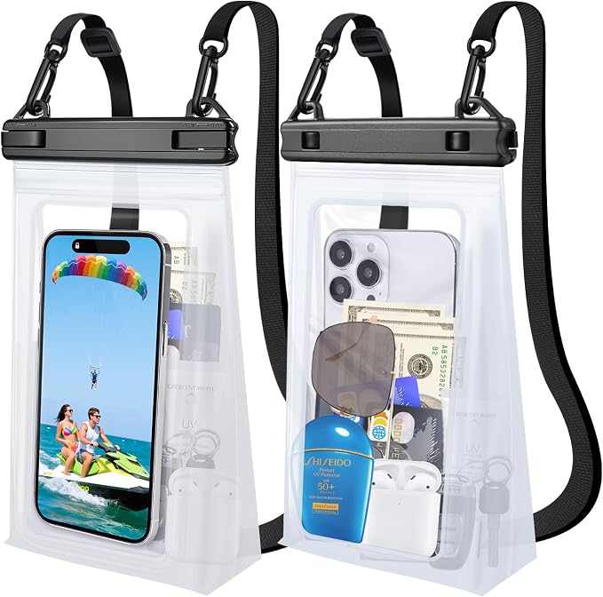2 Pack Large Waterproof Phone Pouch Floating, Waterproof Phone Case by Kebrela