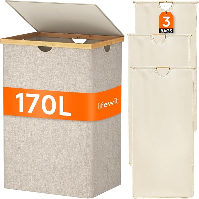 Lifewit 170L Triple Laundry Hamper by Lifewit