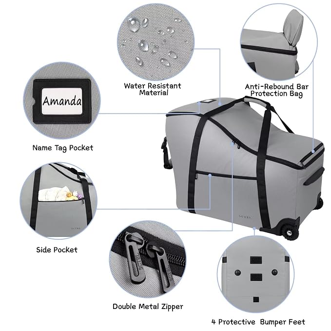 Car Seat Bags for Air Travel Fit Chicco Keyfit 35 and Anti-rebound Bar Base - Image 5