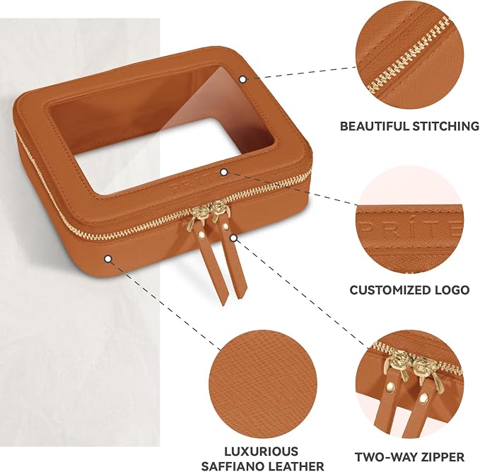 Prite Clear Makeup Bag Cosmetic Organizer Case Waterproof Travel Toiletry Bag - Image 5
