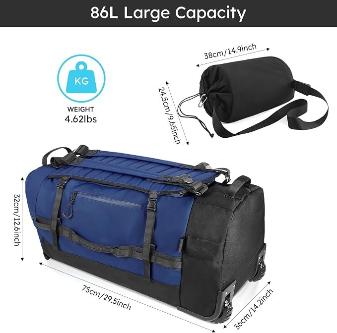 86L 30” Folding Duffle Backpack - Image 3