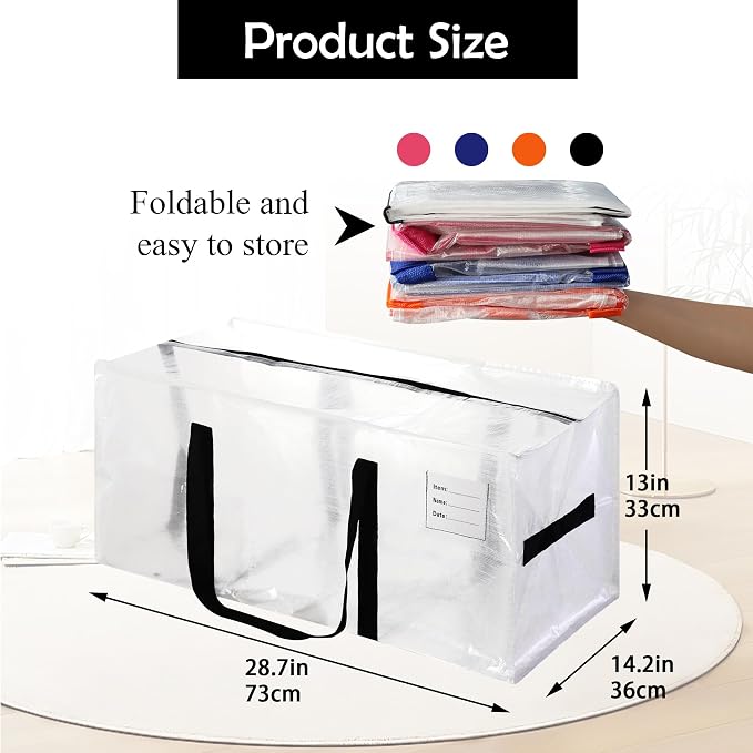 8 Pack Heavy Duty Extra Large Moving Bags - Image 4