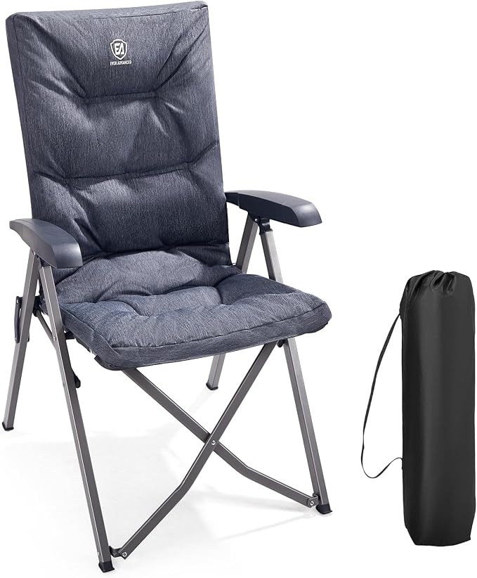 EVER ADVANCED Folding Camping Recliner Chair Fully Padded by EVERADVANCED
