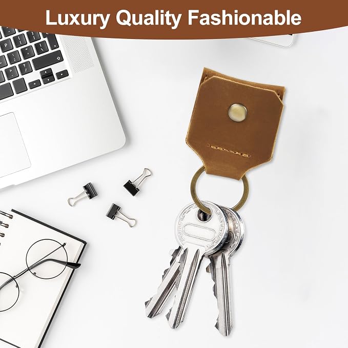 Jack&Chris Genuine Leather SD Card Holder Keychain, Anti-Shock Anti-Dust SD - Image 4