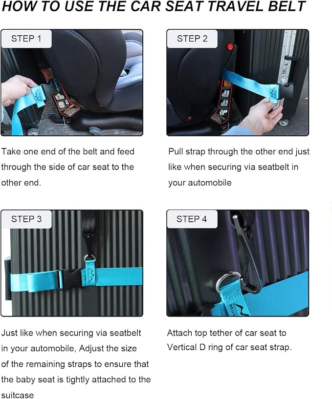 Car Seat Travel Belt to Suitcase, Car Seat Travel Strap to Convert Kid Car Seat - Image 3