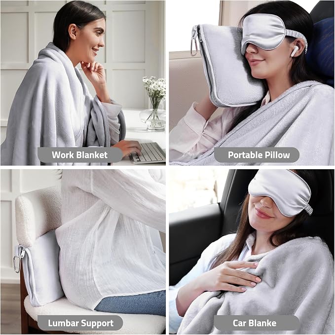 Travel Blanket, Ultra-Soft, Warm & Lightweight Travel Blanket Airplane - Image 6