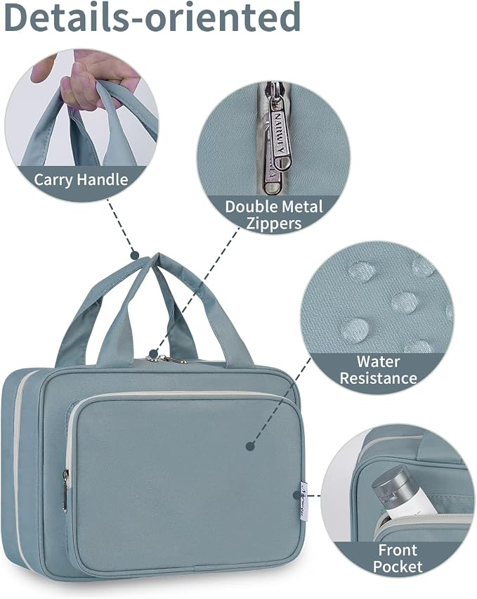 Travel Toiletry Bag for Women Large Hanging Makeup Bag Organizer Toiletries Bag - Image 8