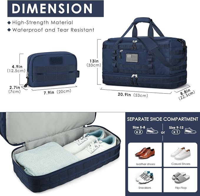 ETRONIK Travel Bag for Men Women, Gym Bag & Tactical Duffle Bags for Travel - Image 4