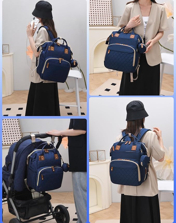 Diaper Bag with Changing Station, Waterproof 3 in 1 Baby Diaper Backpack with - Image 7