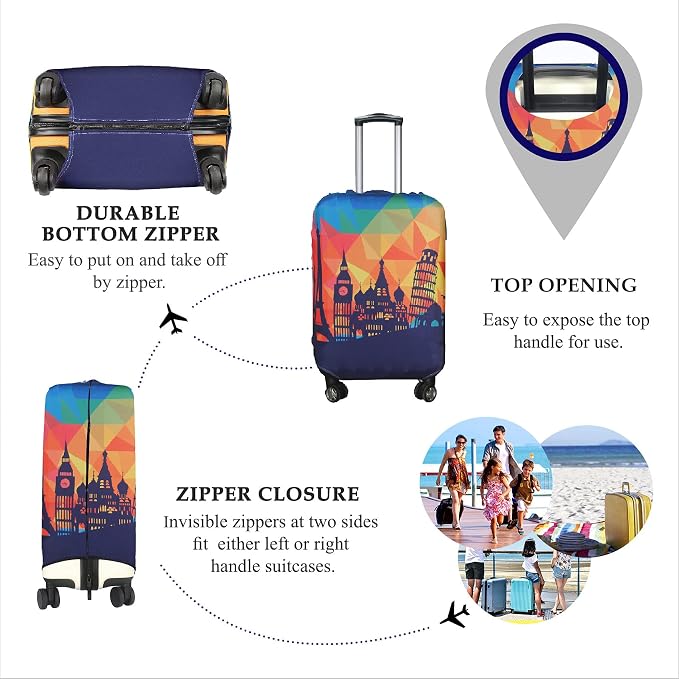 Explore Land Travel Luggage Cover Suitcase Protector Fits 27-30 Inch Case - Image 3