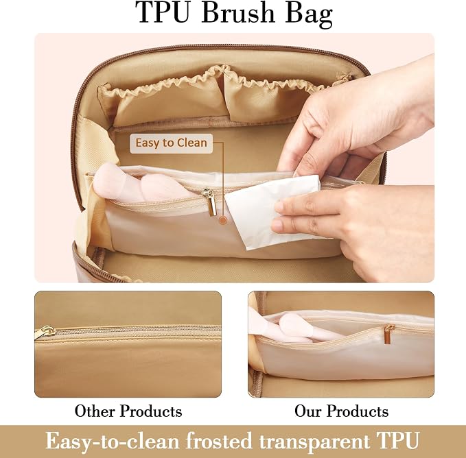 Birthday Gifts for Women Teen Girl, Personalized Initial Makeup Organizer Bag - Image 5