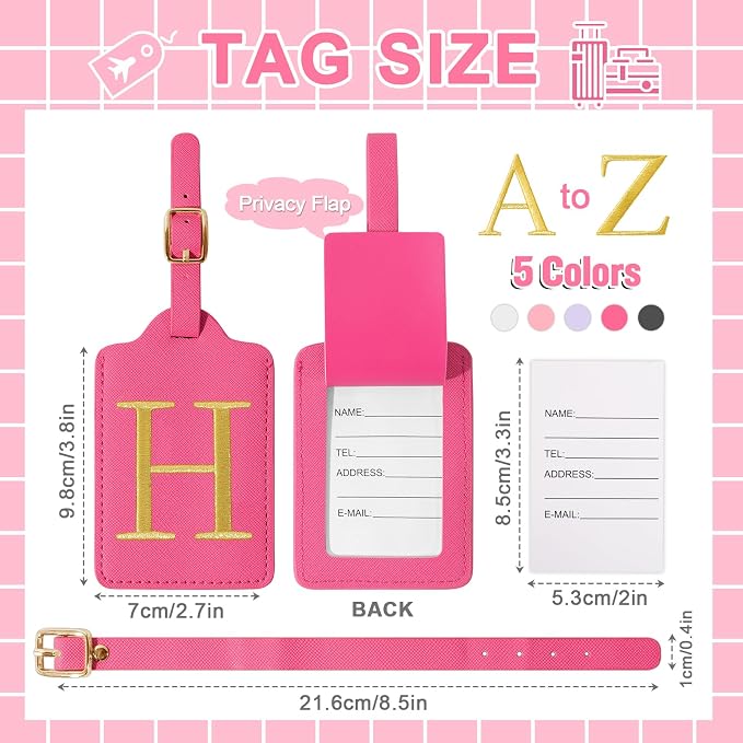 Personalized Initial Luggage Tags - Image 2