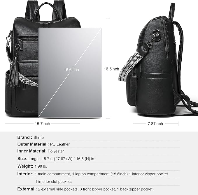 Shrrie 15.6 inch Laptop Backpack - Image 6