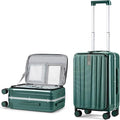 Hanke 20 Inch Carry On Luggage Aluminum Frame Front Opening Rolling Suitcase PC by Hanke