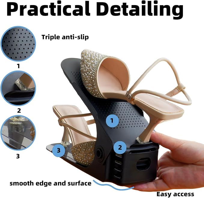 Shoe Slots Organizer, 50% Space-Saving Storage Rack Holder - Image 5