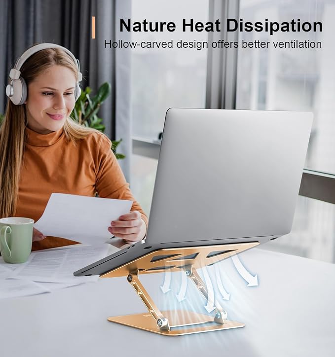 Adjustable Laptop Stand for Desk, Portable Laptop Stand Holder and Riser - Image 4