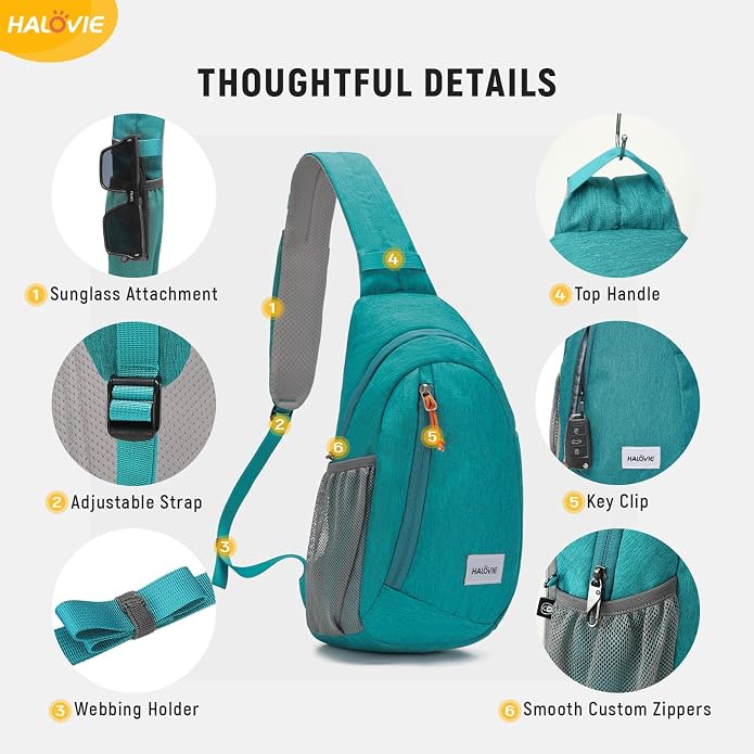HALOVIE Anti Theft Crossbody Sling Bag RFID Travel Sling Backpack Lightweight - Image 5