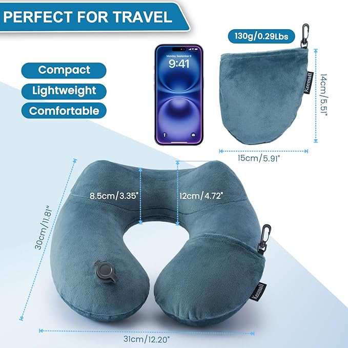 2Pack Inflatable Travel Neck Pillow - Image 8