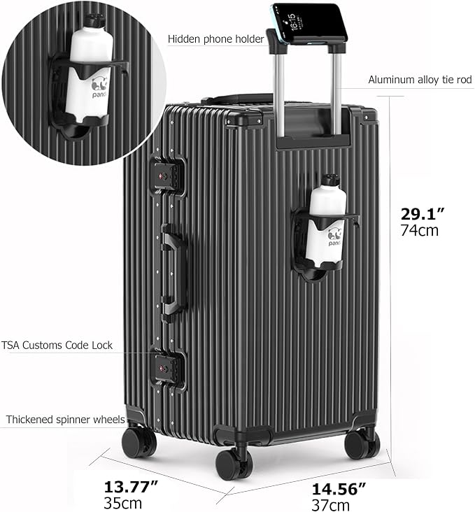 feilario 29in Super Large Captain Aluminum Frame Hardside Spinner Wheels Luggage - Image 4