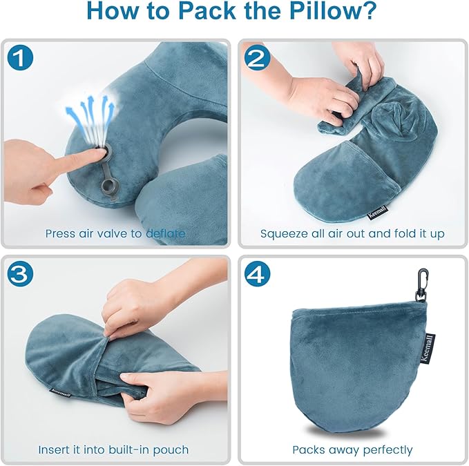 2Pack Inflatable Travel Neck Pillow - Image 7