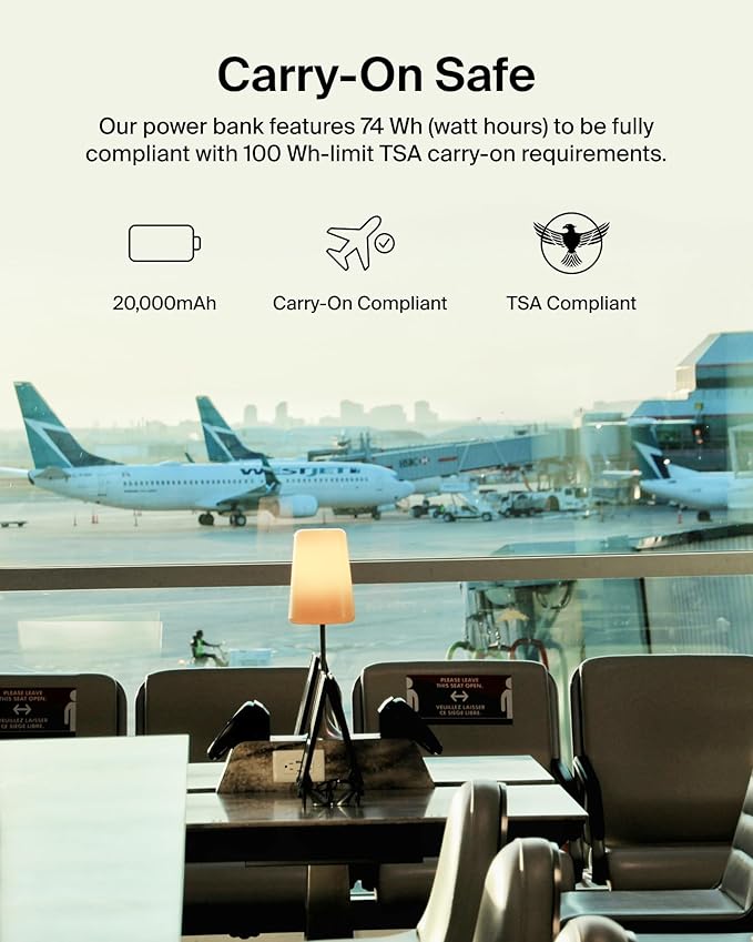 Belkin Portable Charger, USB C Power Bank 20000 mAh w/ 2 USB-A Ports, 15W w/ - Image 2