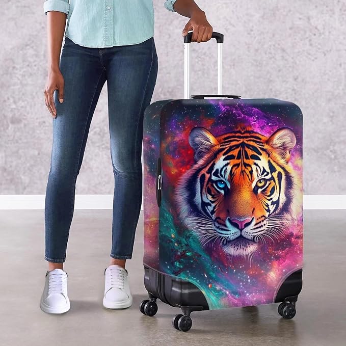 Galaxy Tiger Suitcase Cover Zipper Closure Travel Luggage Protector - Image 4