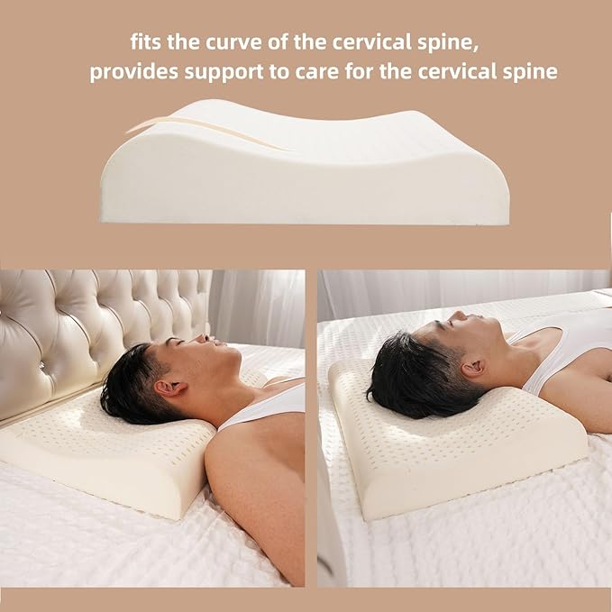 Ultra Thin Nature Latex Foam Pillow-Bouncy Yet Sturdy Soft and Supportive，Ultra - Image 2