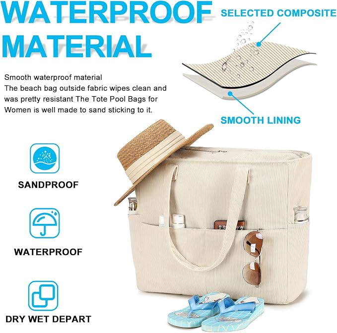 Beach Pool Bags Tote for Women Ladies Large Gym Tote Carry On Bag - Image 3