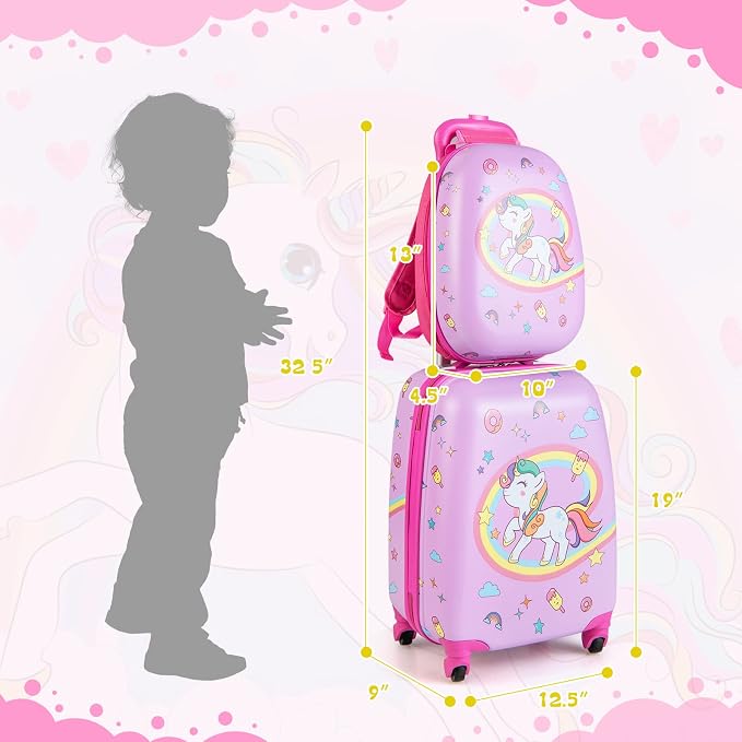 HONEY JOY Kids Luggage, Lightweight Toddler Girls Suitcase, Durable ABS - Image 8
