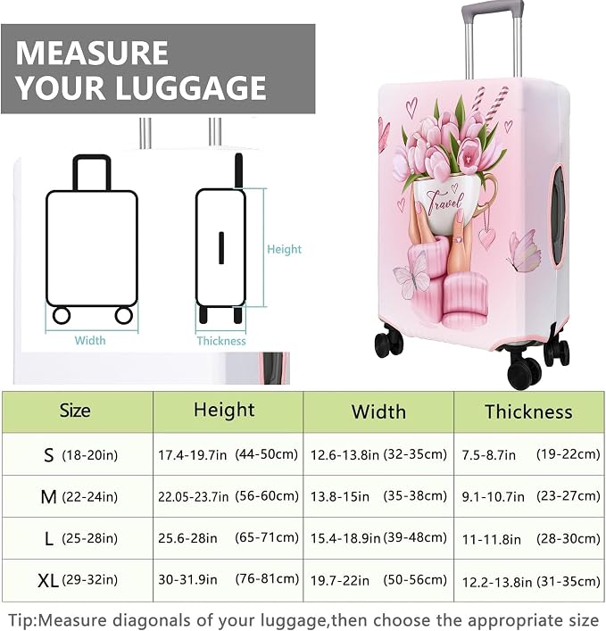 Travel Luggage Cover Suitcase Protector Fits 18-32 Inch Wheel Covers - Image 6