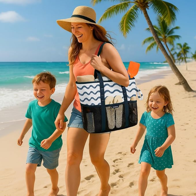 Beach Bag with Zipper - Image 5