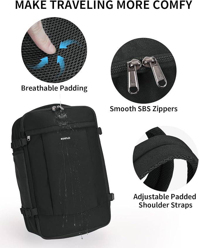 ECOHUB Travel Backpack for Men Women, Carry on Backpack - Image 7