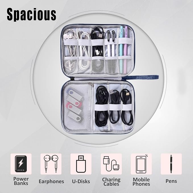 CILLA Travel Cord Organizer Case, Portable Waterproof Storage Bag - Image 3