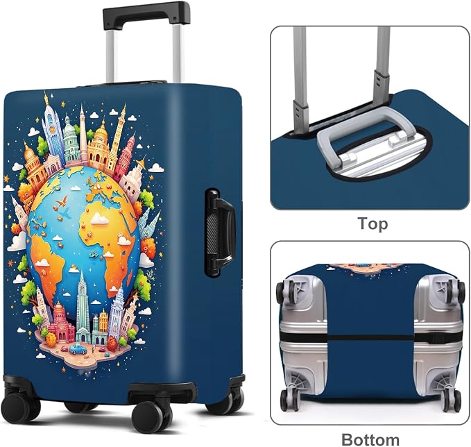 Luggage Cover Washable Suitcase Protector Anti-Scratch, Stretchable Fit - Image 2