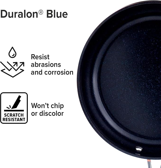 Nuwave 3-Piece Fry Pan Set, 12” Forged Lightweight, G10 Healthy Duralon Blue - Image 2
