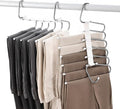 Upgraded Collapsible Pants Hangers Space Saving, 6 Layers Clothes Rack by Fayleeko