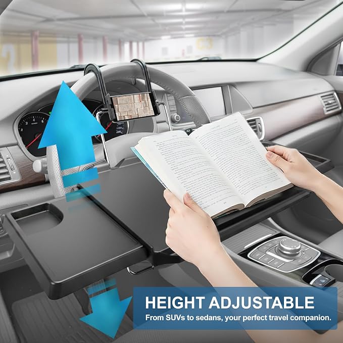 2-in-1 Car Steering Wheel Tray & Back Seat Table - Image 4