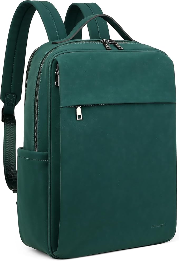 MASINTOR 15.6 inch PU Leather Laptop Backpack Purse by MASINTOR