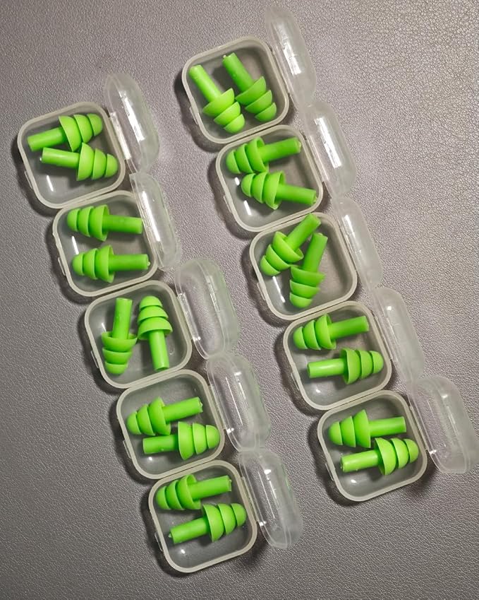 10 Pairs Noise Cancelling Ear Plugs, Premium Soft Silicone, Waterproof - Image 3